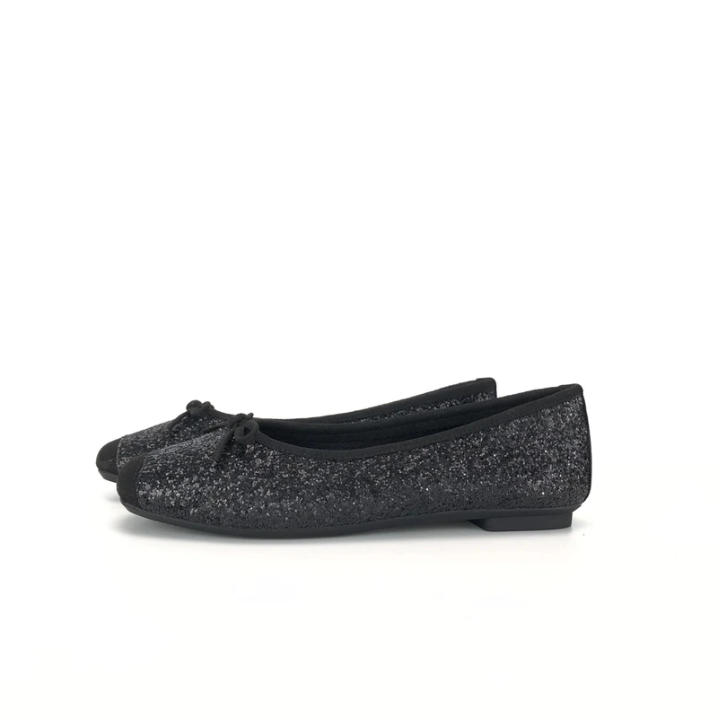 法式亮片舒适女鞋蝴蝶结气质优雅单鞋