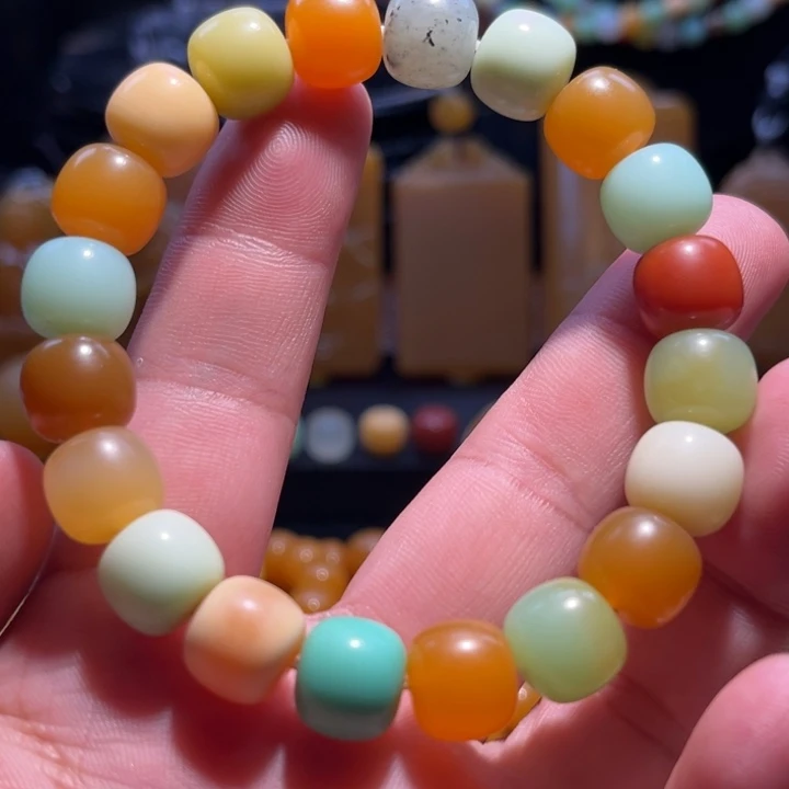 林***生石英石非金属缅黄手串卡11