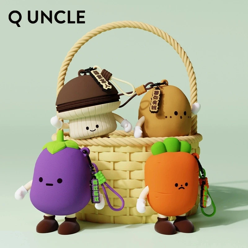 Q版大叔新款环保立体蔬菜迷你收纳包趣味蓝牙耳机零钱包手机链