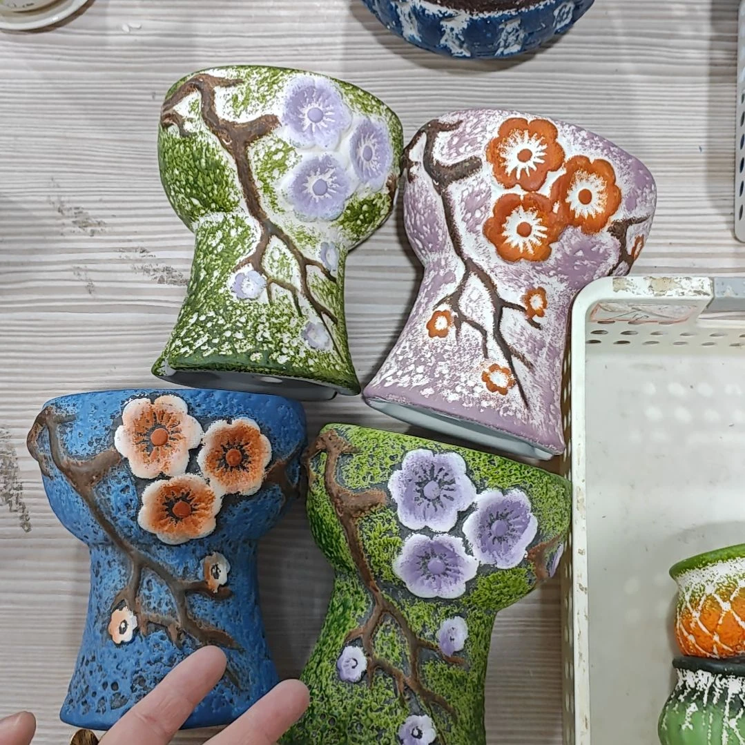 红陶吸水透气的白陶花盆凑满12发货