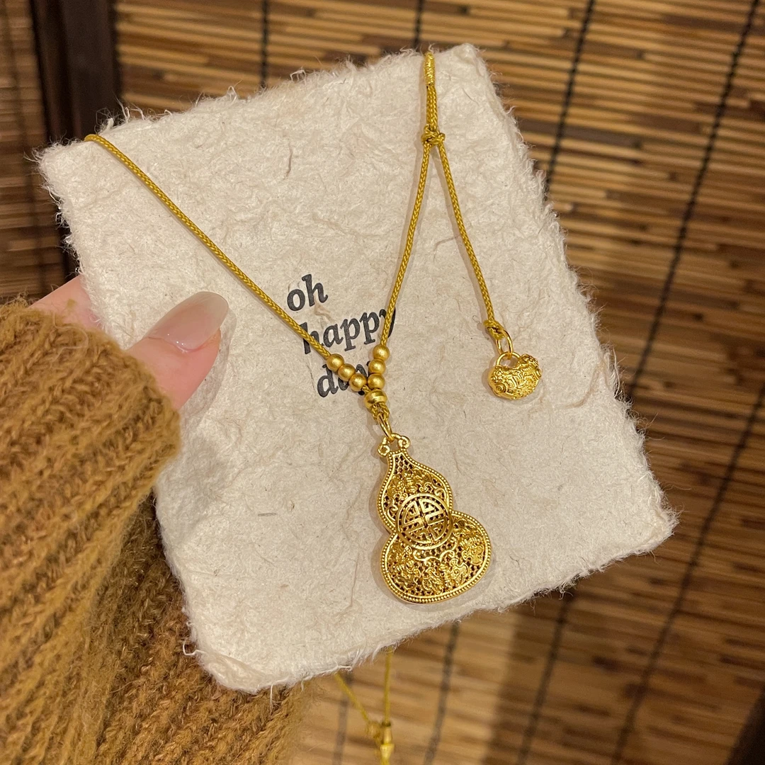 【高定版】2082新中式国潮风镂空扁葫芦吊坠设计款时