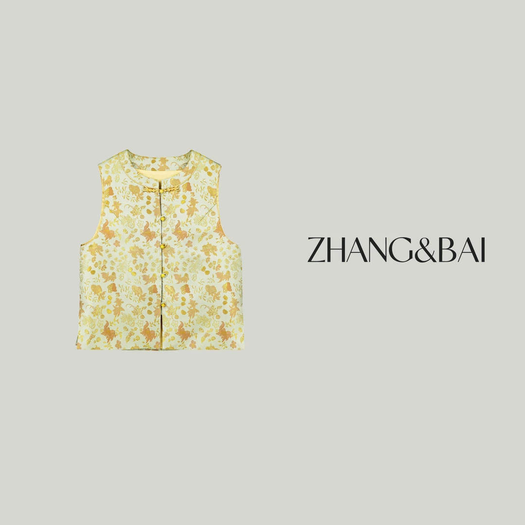 zhang&bai25&SS高定 | 【东方美】金线浮雕刺绣新中式金鱼马夹