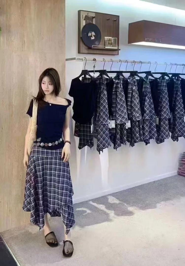 时尚气质上衣女洋气修身显瘦半身裙两件套