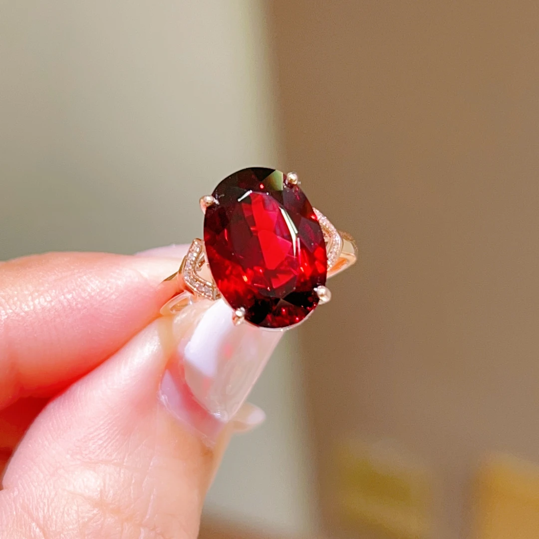 7.18ct 18k玫瑰金石榴石戒指 2950