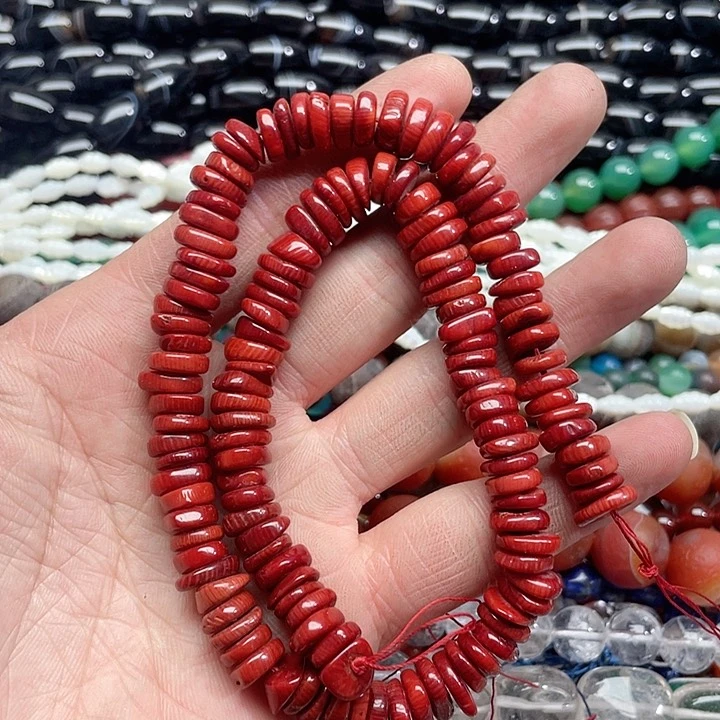 玛瑙/玉髓珠宝半成品未镶嵌一条10mm牛血三姑娘