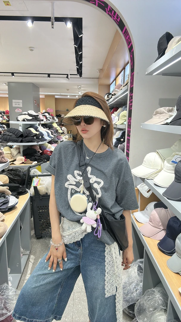 韩国沙滩遮阳防晒帽草编发箍空顶帽海边度假拉菲纸草帽女