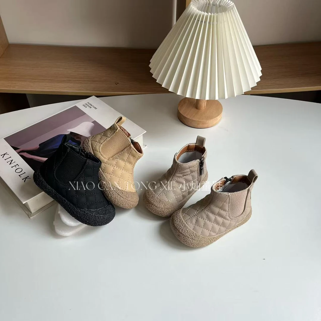 儿童马丁靴婴幼儿学步小靴子男女中筒宝宝防滑软底短靴