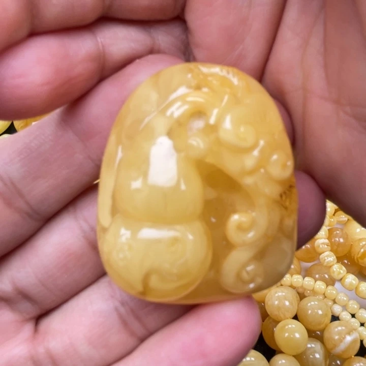 裸石蜜蜡未镶嵌蜜蜡葫芦吊坠