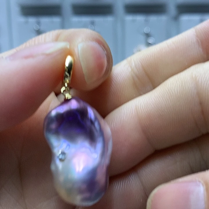 银S925镶嵌淡水珍珠巴洛克