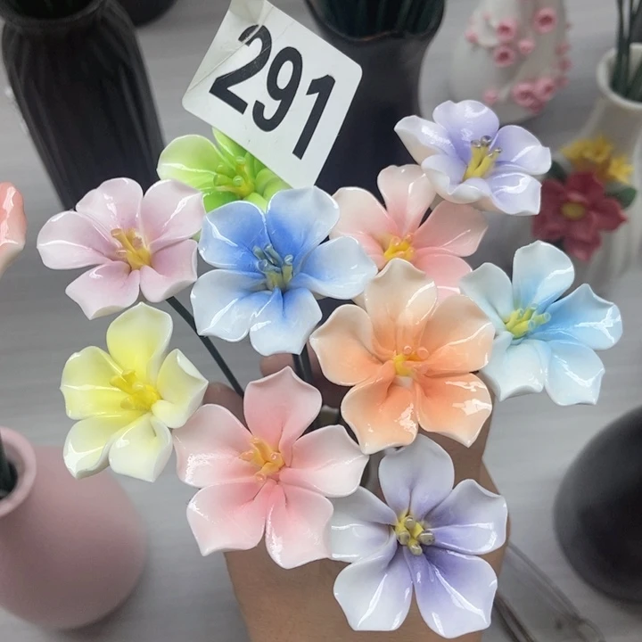 陶瓷手工制作陶瓷花10朵樱花