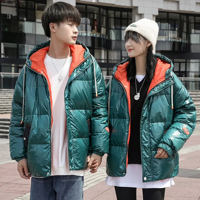 稻草人新款冬季情侣外套工装棉服户外男士时尚白鸭绒加厚保暖连帽