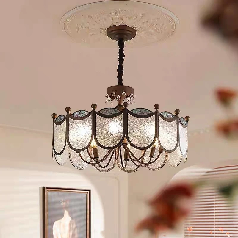 客厅吊灯中古风复古美式大厅主灯高端法式餐厅灯卧室宋代美学灯具