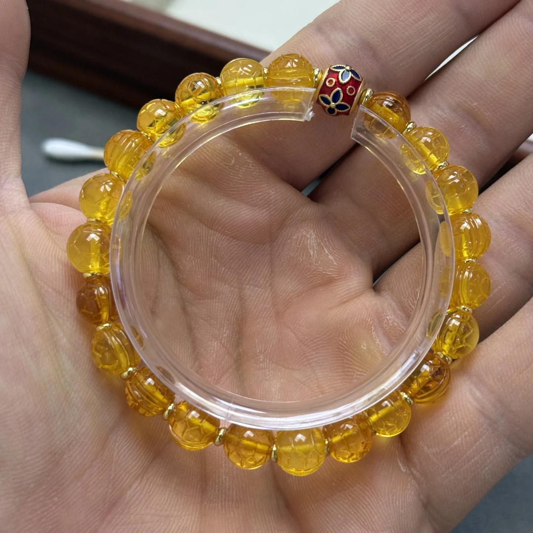 蜜蜡手串龟背纹国风原创设计款