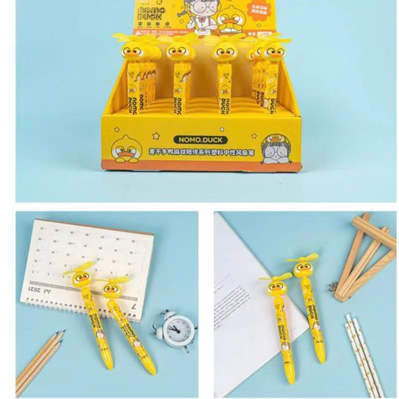 麦和差不多鸭麻球陪伴系列塑料中性风扇笔MHN04 0037（到手36支）