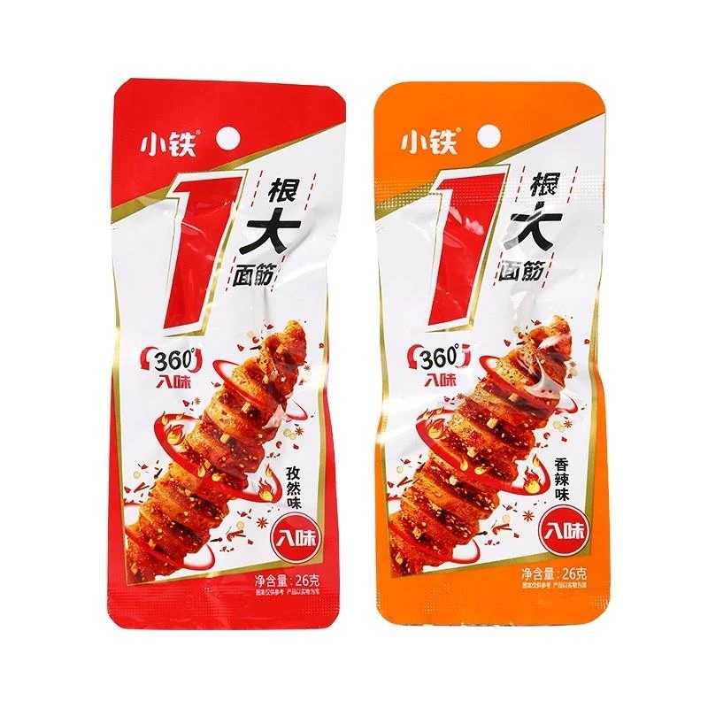 小铁烤面筋零食小包装香辣孜然味网红面筋串休闲小吃素食辣条