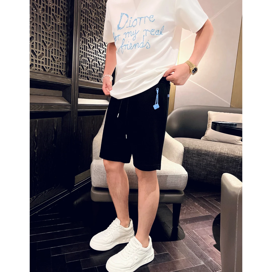 【梵文短裤】李查德CH夏日浅蓝清爽液氨棉弹短裤男士运动休闲5分裤