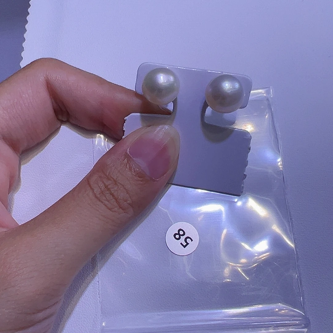 银S925镶嵌耳饰淡水珍珠