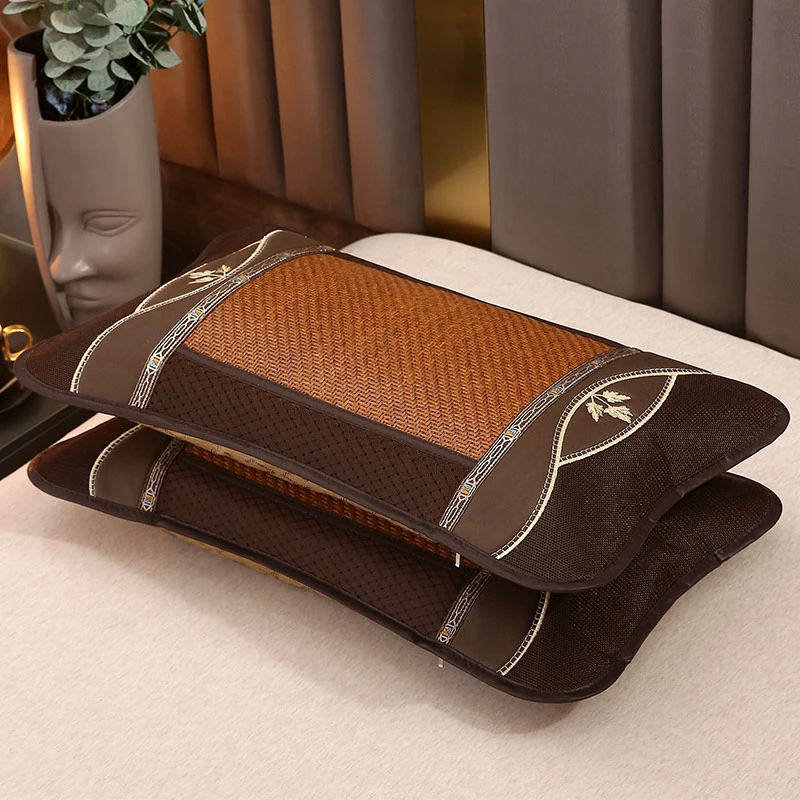 2025新款护颈夏季夏凉席枕冰藤竹条竹席枕芯草席麻将凉席凉感茶香