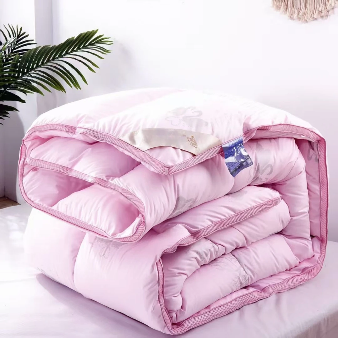 【30天试睡】品牌立体网格大鹅被羽丝绒秋冬被200*230cm六斤 粉色