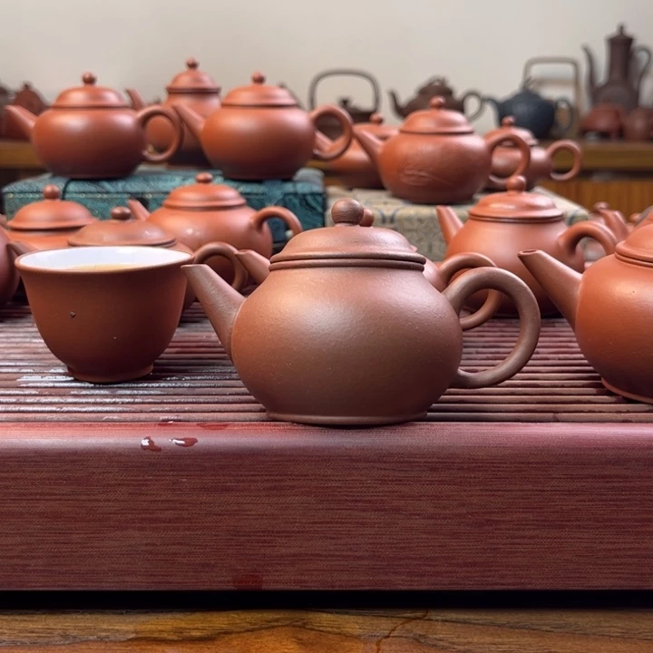 茶壶紫砂扫**僧台订紫泥线瓢壶