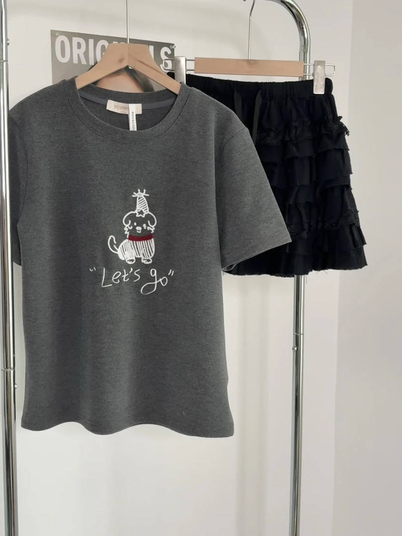 【NO退NO换】东大门2025早春磨毛加厚短袖