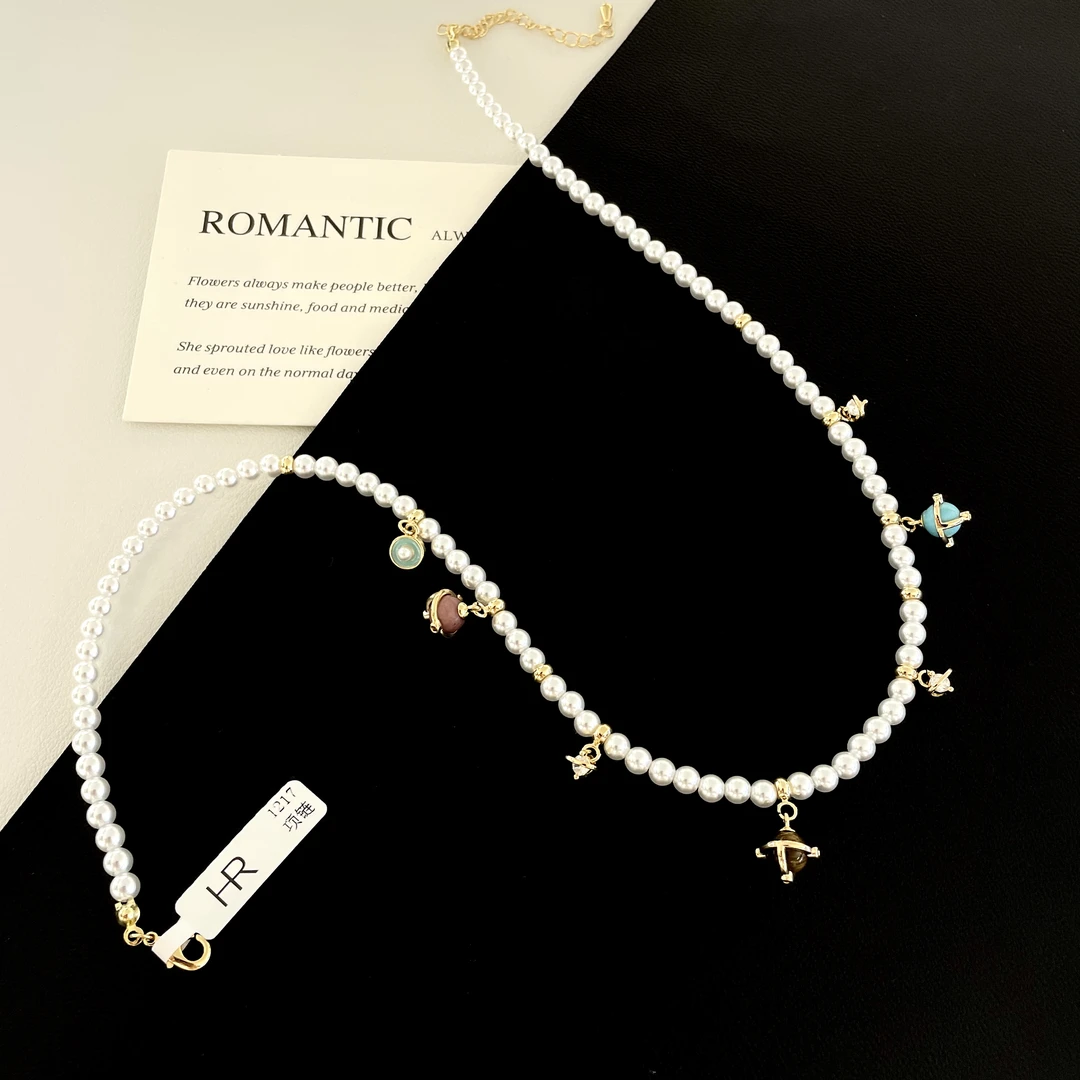 铜合金仿珍珠项链 N0029轻奢小众气质甜美时尚百搭项链