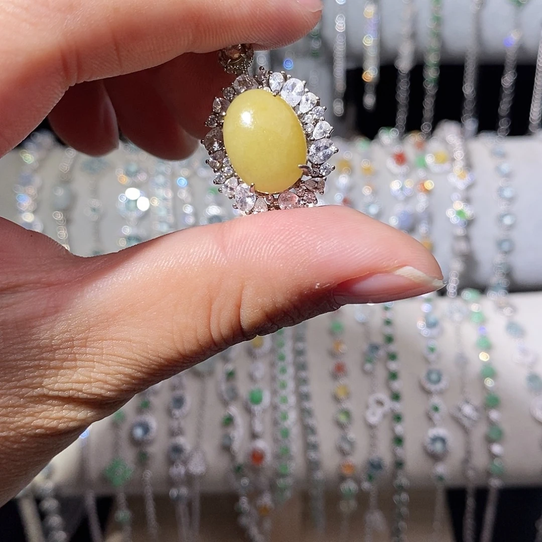 翡翠银S925镶嵌颈饰