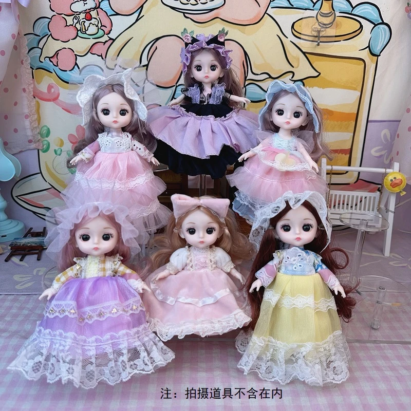 16厘米-洛丽塔风可爱公主娃娃过家家女孩礼物玩具时尚精美道具