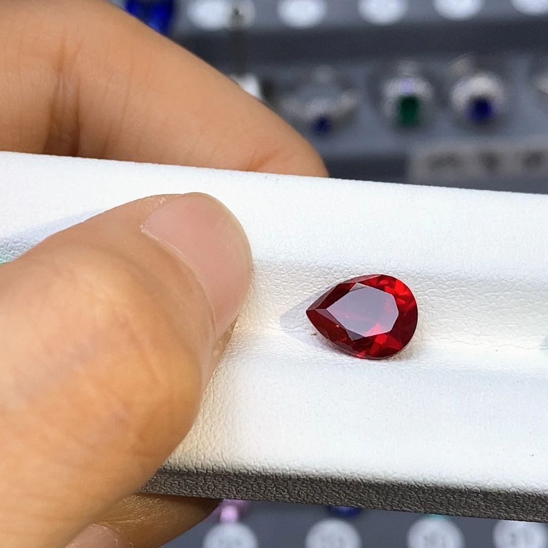 合成（培育）红宝石裸石未镶嵌枝**花2.9ct裸石