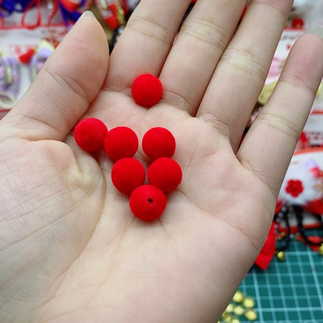 卡10植绒球 红色100个