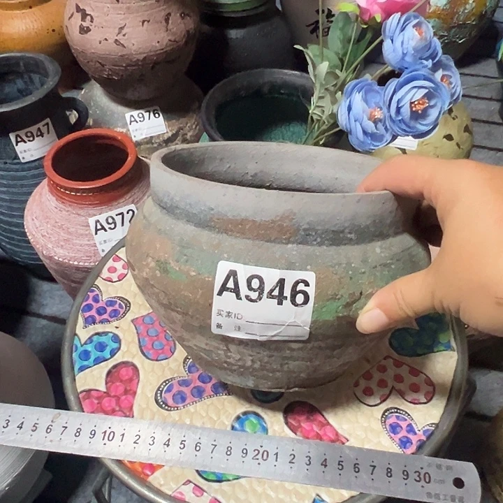 粗陶盆默认打孔高13口16