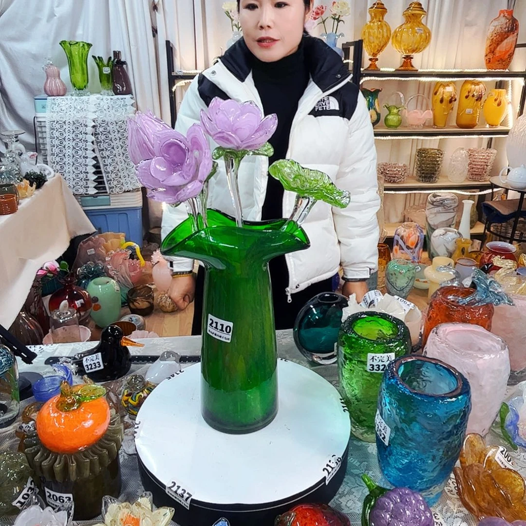 4花1瓶家悦美居琉璃摆件