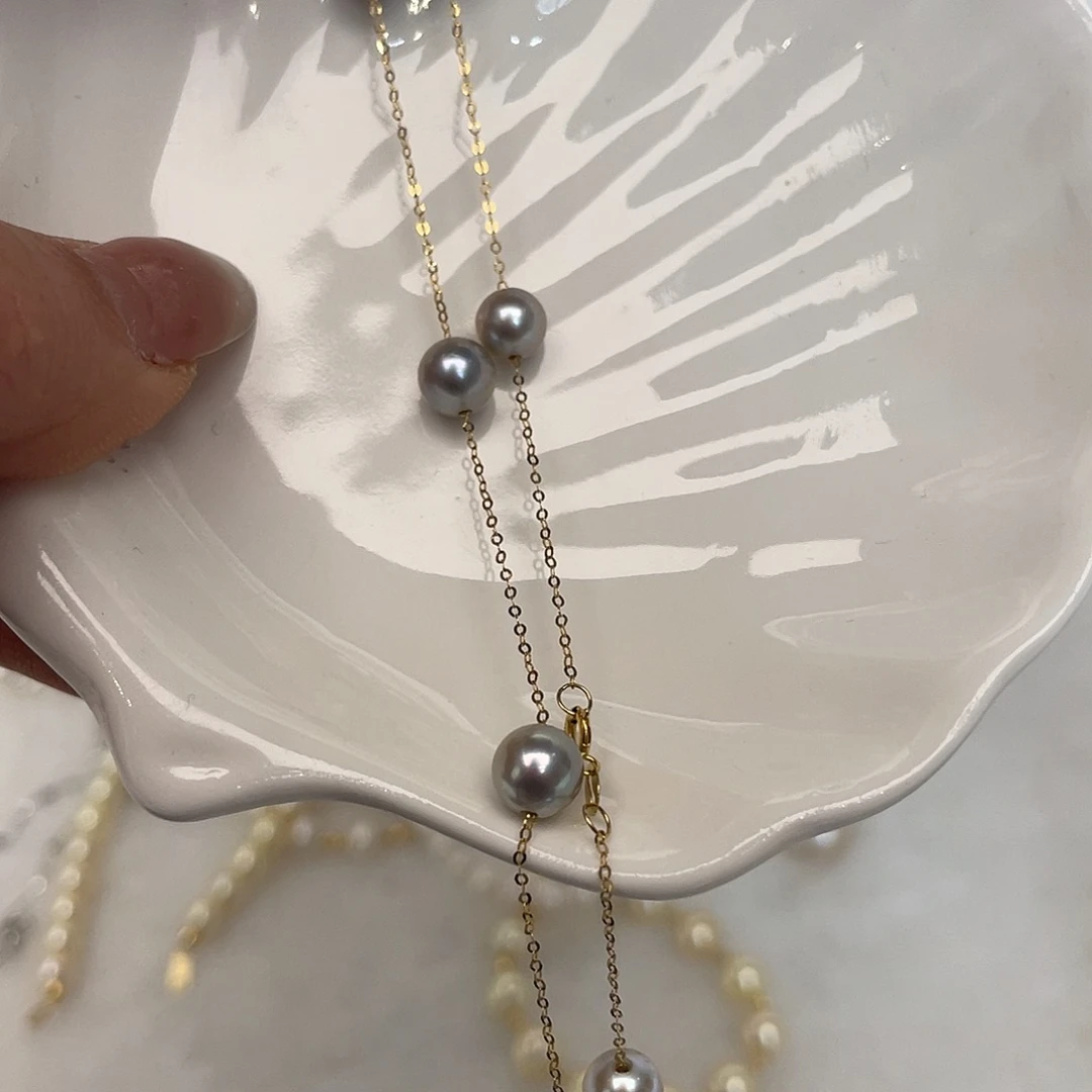 18K金镶嵌颈饰海水珍珠