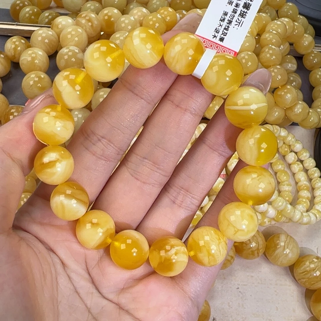 手链琥珀未镶嵌21.3金白