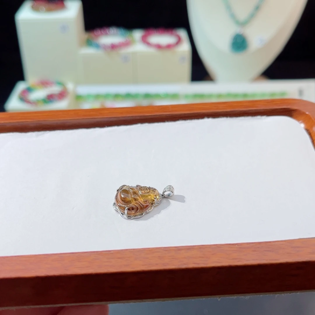 碧玺吊坠(不含链)18K金镶嵌吊坠