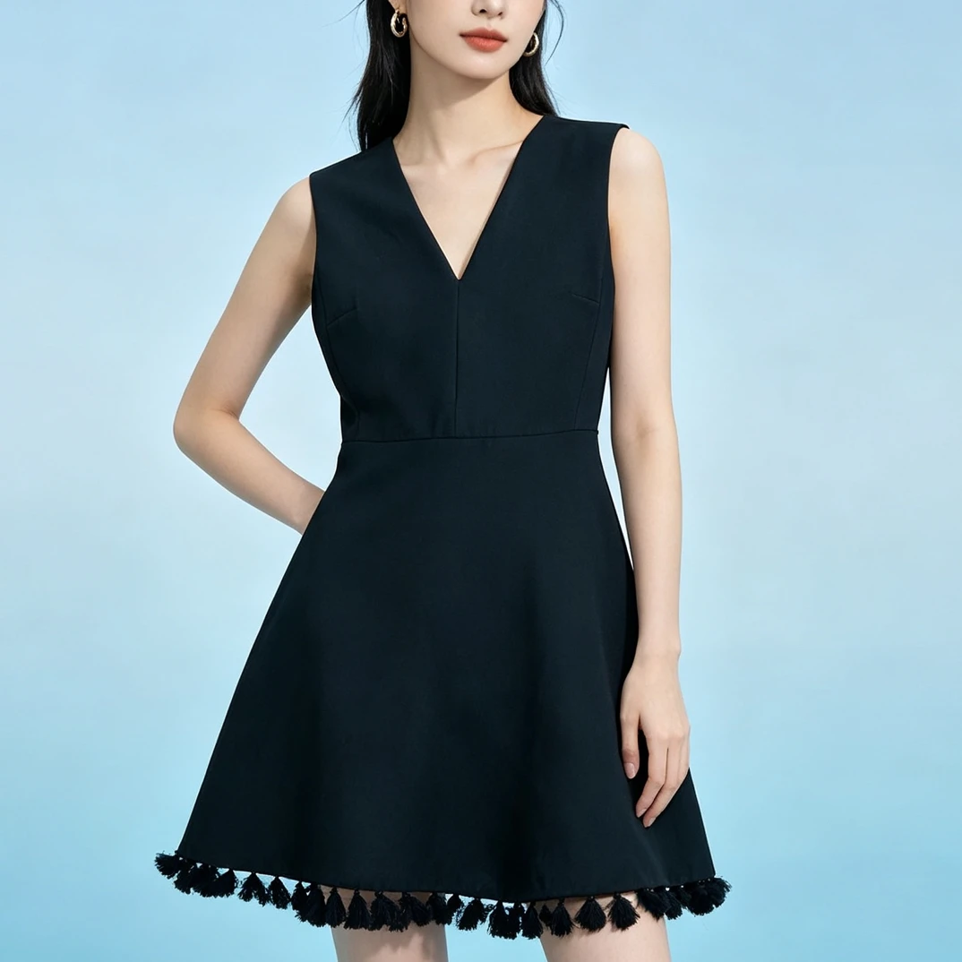 99新 DIOR/迪奥 A9410 Dior 黑色连衣裙 36码 胸围80 腰围66