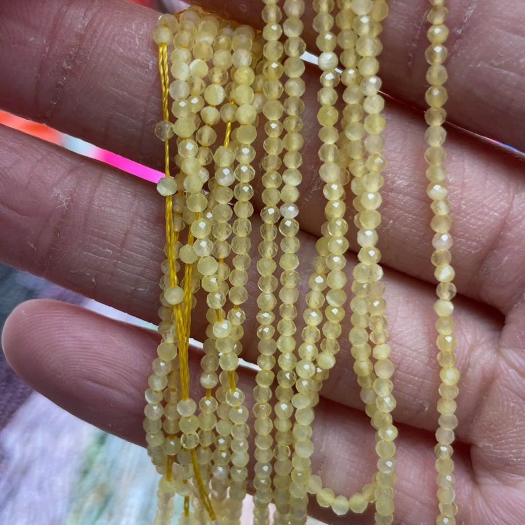 玛瑙/玉髓未镶嵌珠宝半成品猫眼石2条卡2黄色