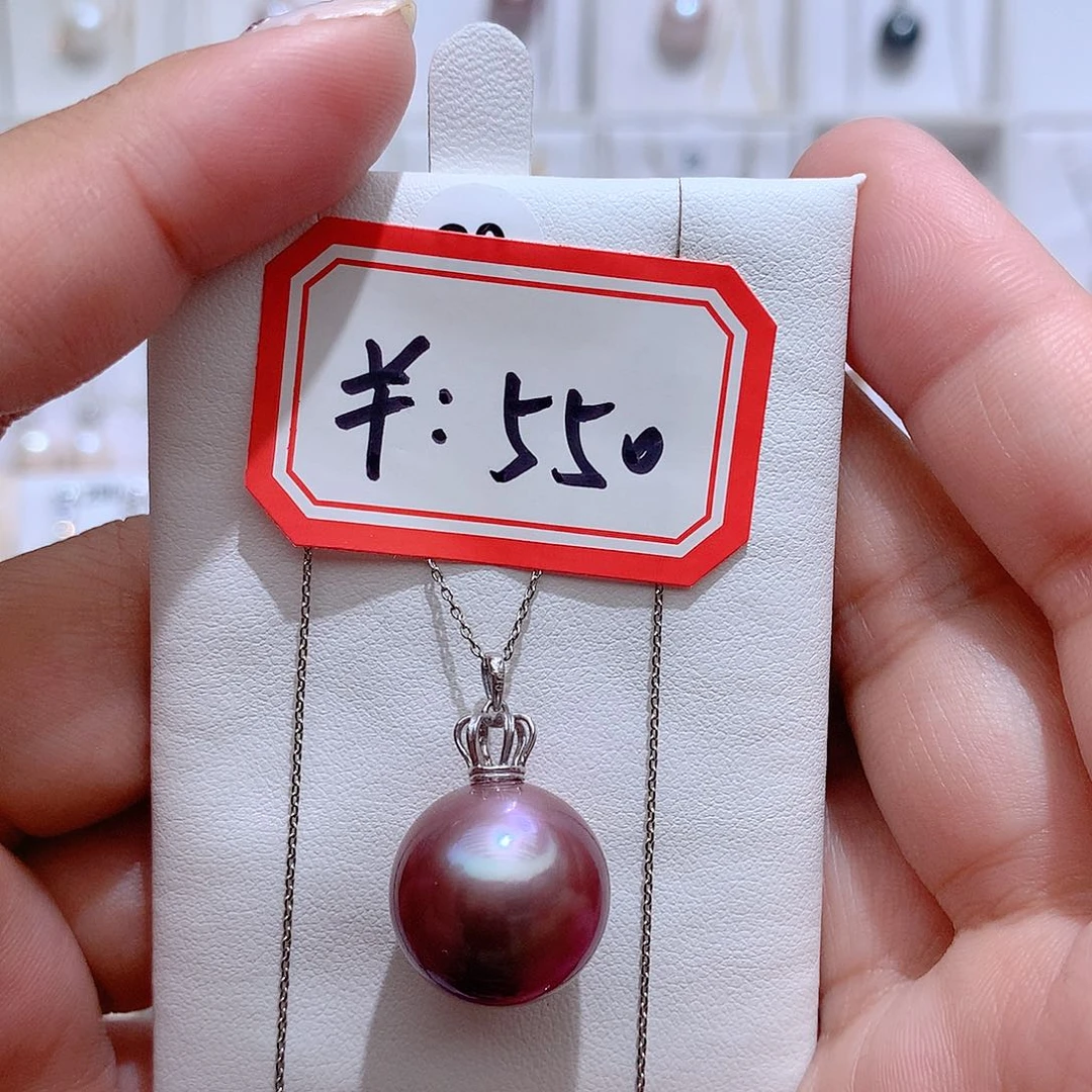 淡水珍珠银S925镶嵌吊坠(赠链)