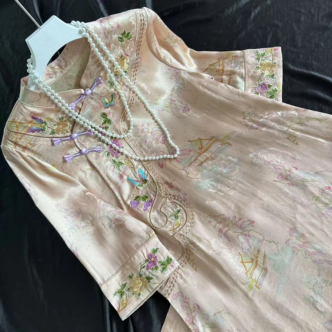 4157-25【亭台】常熟新中式春季新款百搭气质日常连衣裙