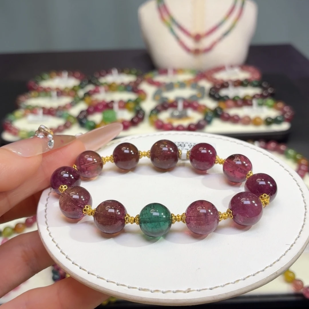 碧玺未镶嵌手链36