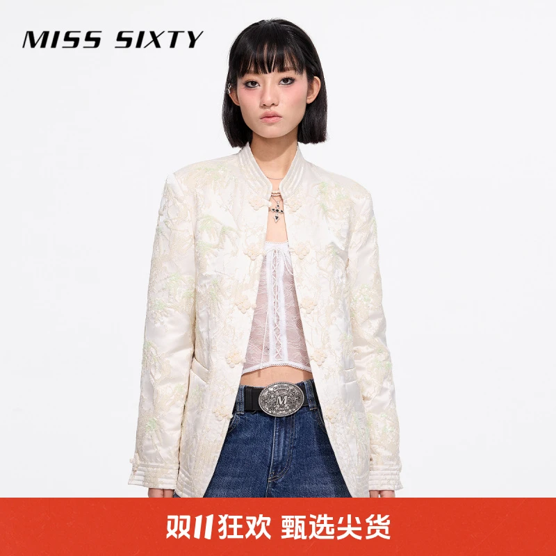 【商场同款新品】Miss Sixty2025春季外套女立领新中式盘扣门襟重工