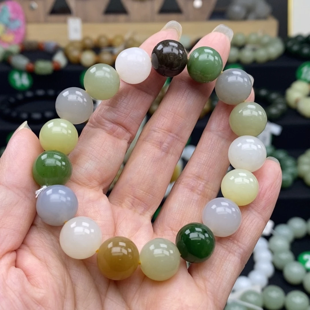 和田玉手链未镶嵌多宝手串12m m