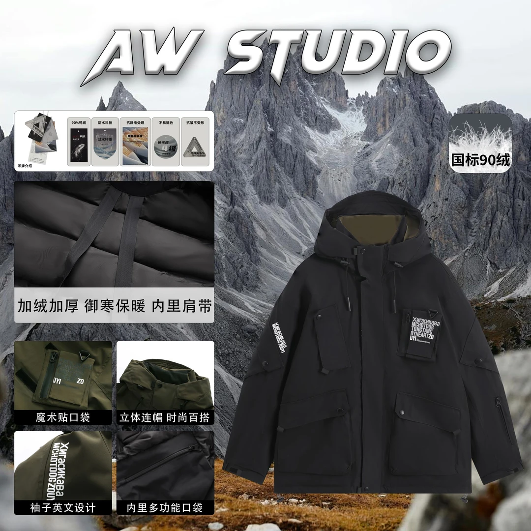 AW【京上品川“机械师”】国标90绒！工装结构原创设计羽绒服Z-5577