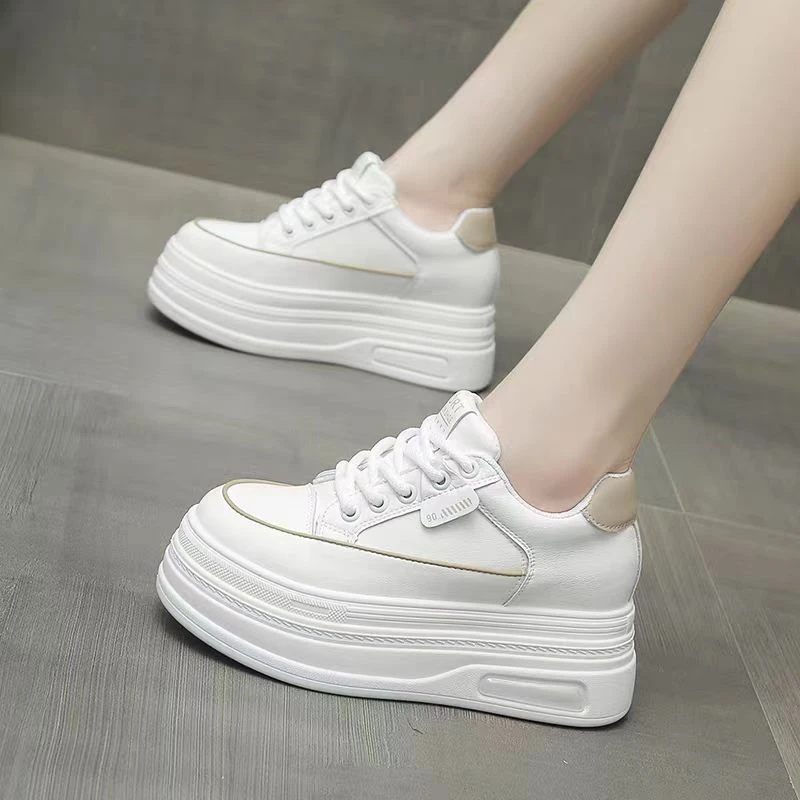 2025韩版新款板鞋女小个子内增高厚底板鞋百搭小白鞋休闲鞋夏季