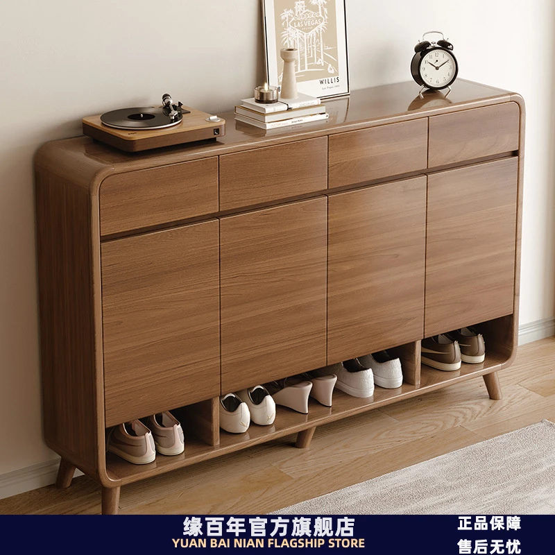大容量实木色鞋柜门口家用入户楼道外玄关柜一体收纳储物新款鞋架