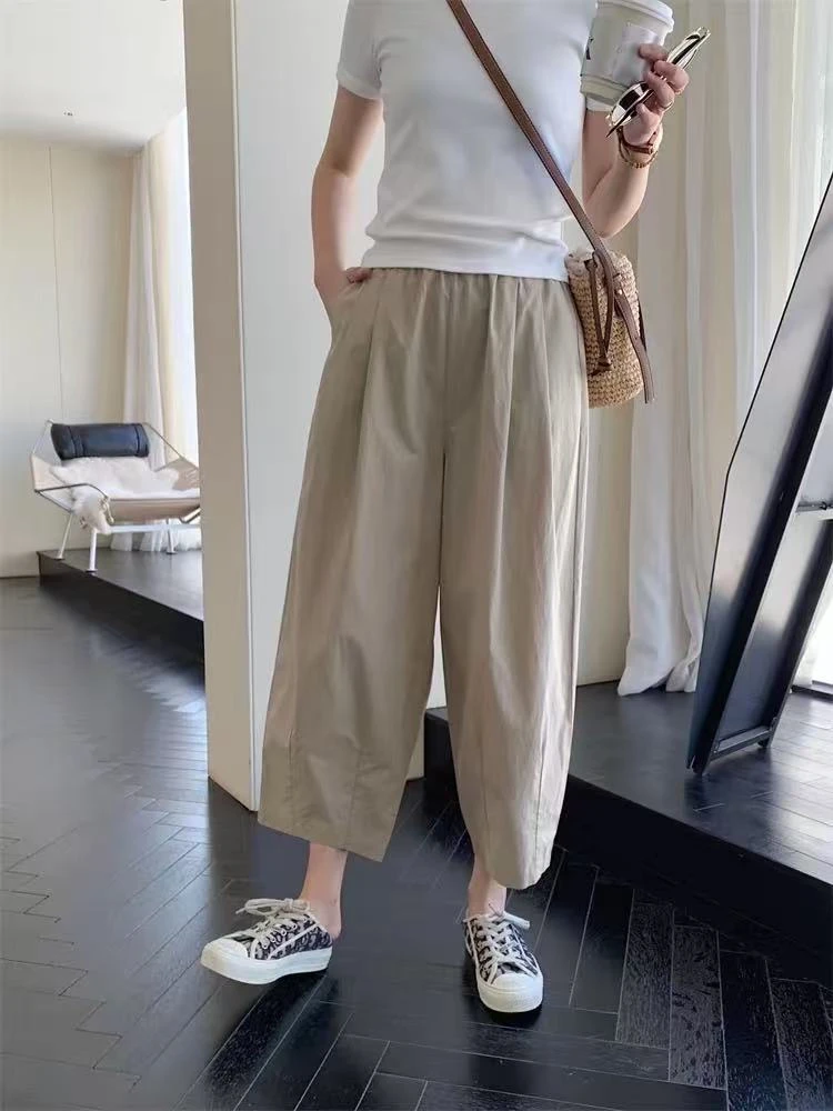 「酵洗全棉」日系BOBO气球裤阔腿九分裤