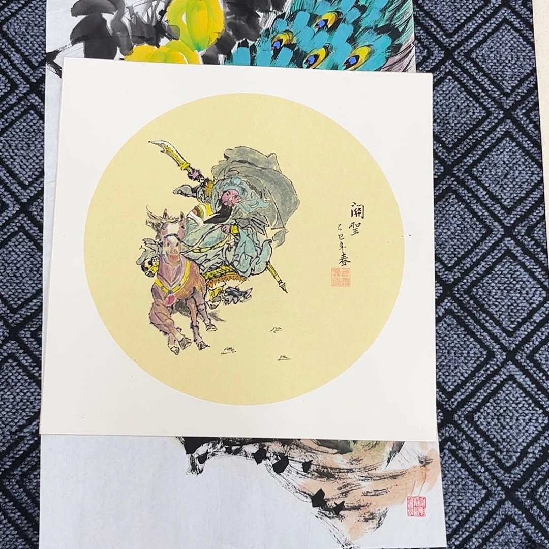 国画薛跃峰老师三尺斗方人物卡纸奇