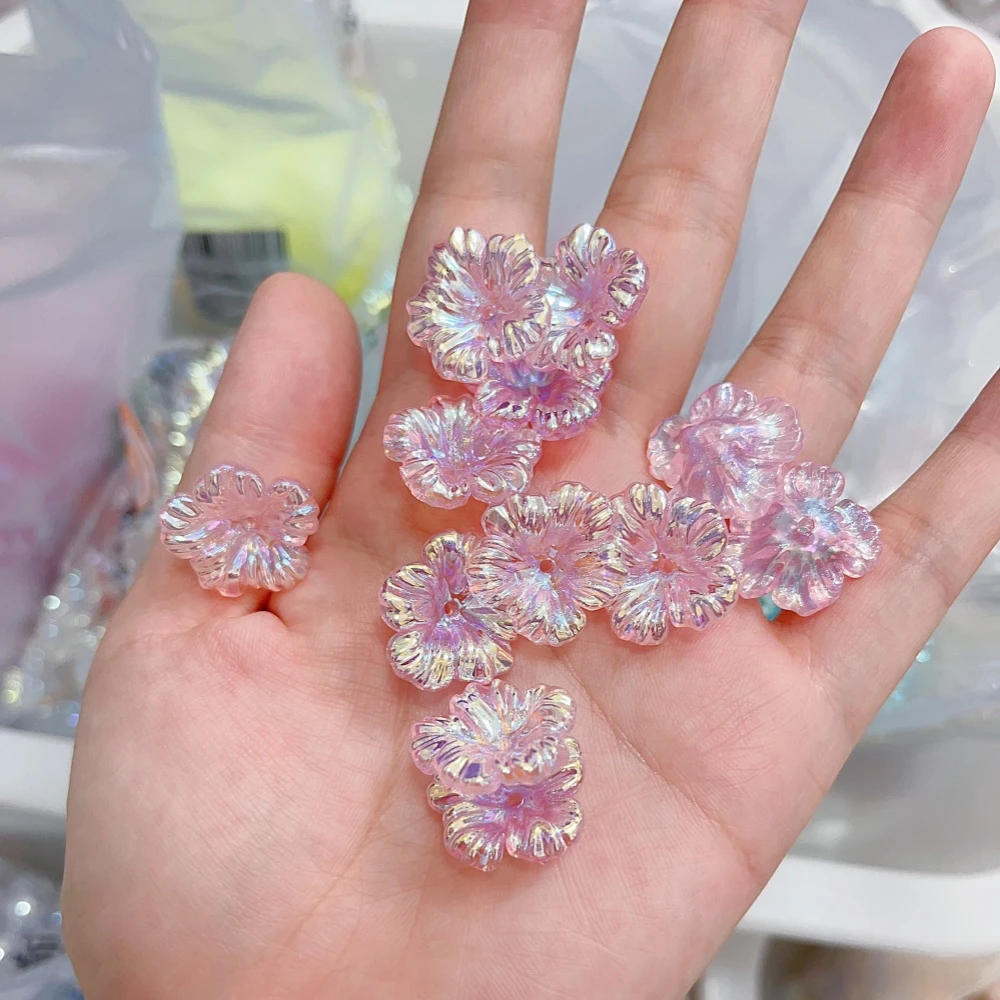 海蒂立体通孔扶桑花喇叭花DIY配饰