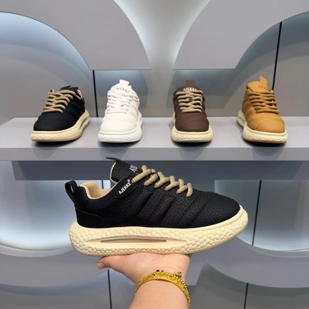 男士运动时尚青春小众高端日常个性秋冬加绒潮流潮鞋（皮鞋尺码）