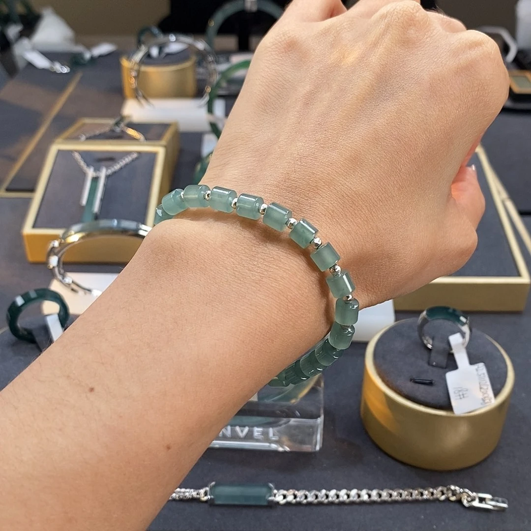 翡翠未镶嵌手镯珠串6